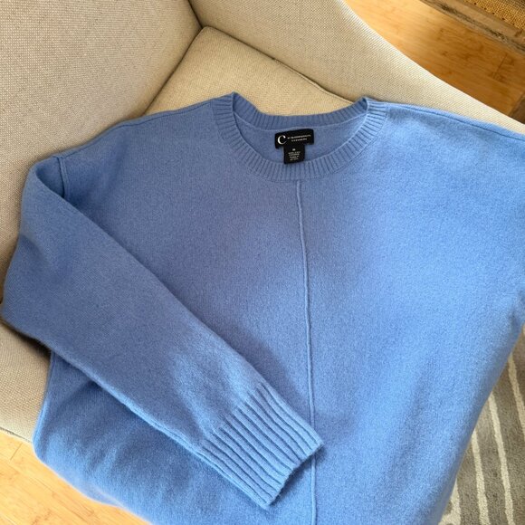 C by Bloomingdale's 100% Cashmere High-Low Crewneck Sweater - Picture 2 of 8